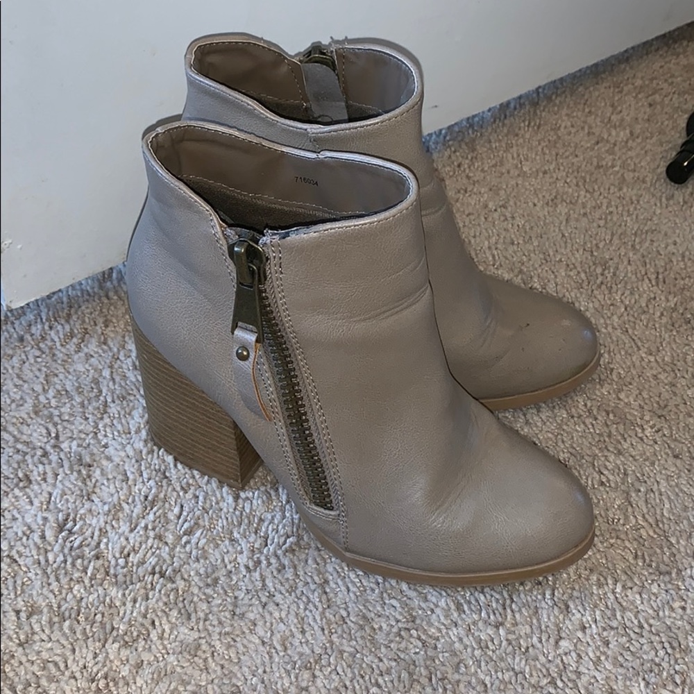 Tan booties- size 6